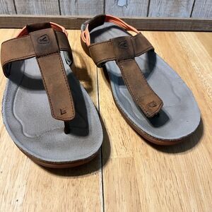 Keen Leather Rubber And Cork FlipFlop Sandals With Elastic Straps Size 7.5